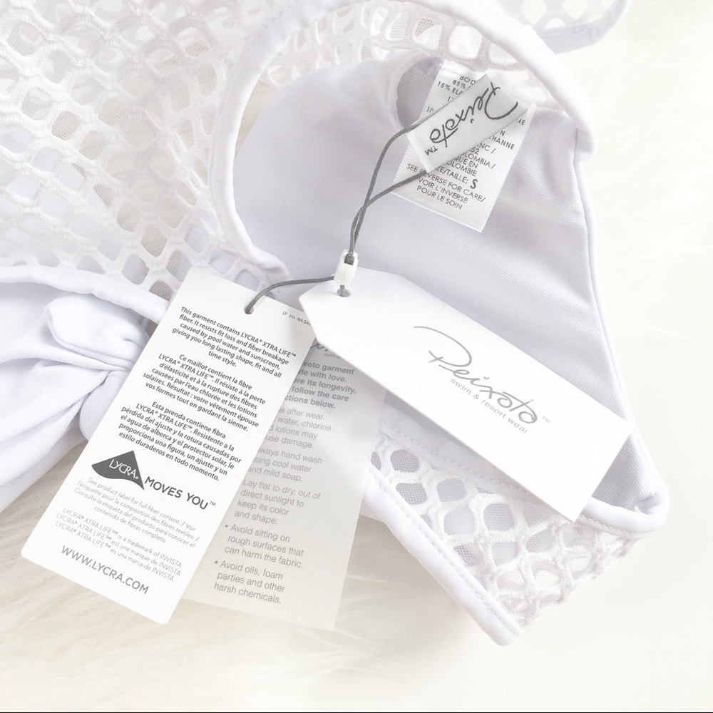 Peixoto | ivory bowtie netted mesh cutout onepiece - Picture 6 of 6
